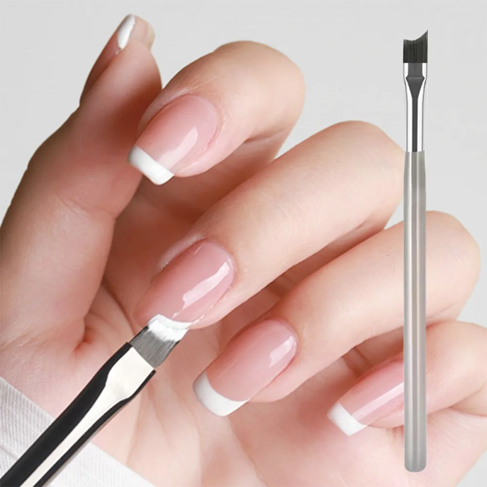 

1/2pcs Half-Moon Shape French Nail Art Brush Oblique Head French Tip Nail Brush Acrylic Painting Pen for Precision Manicure DIY