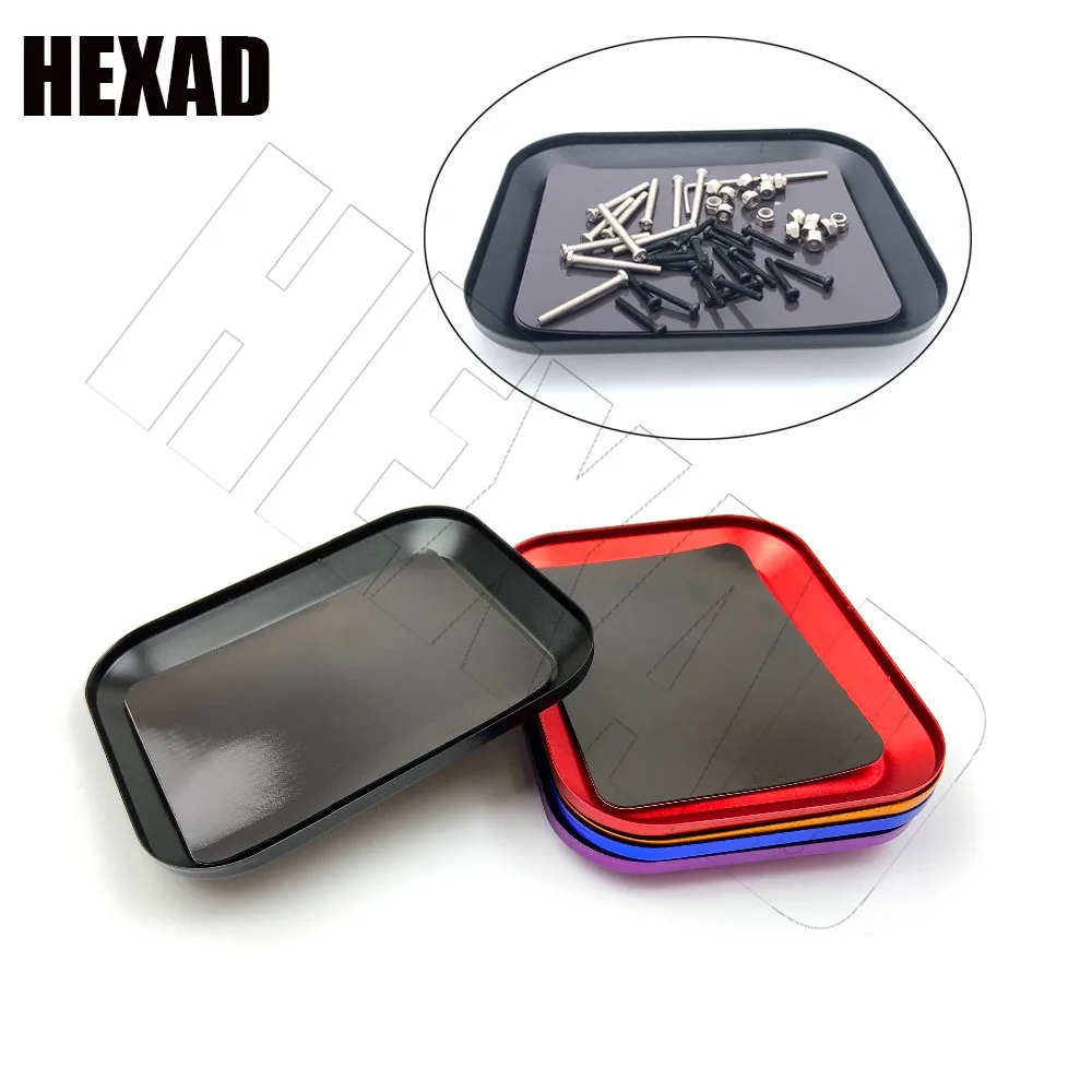 RC Aluminum Alloy with Magnetic Screw Tray Remote Control Car Crawler Car Remote Control Boat Model Repair Tool Storage Box