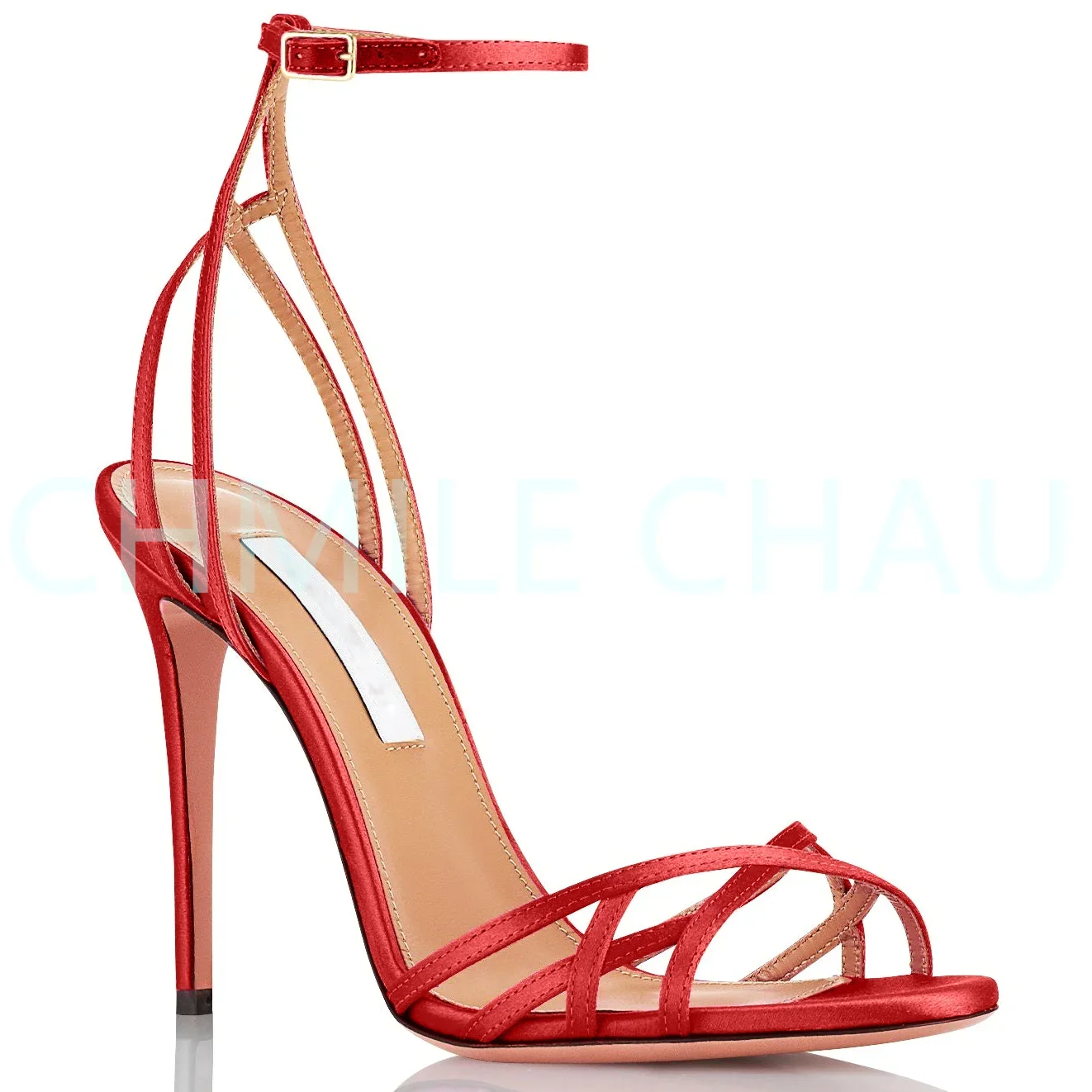 【Measure your feet length before order】Elegant Luxury Designer Women Sandal Stiletto High Heel Strappy Fetish Lady Shoe 1-CHC-27