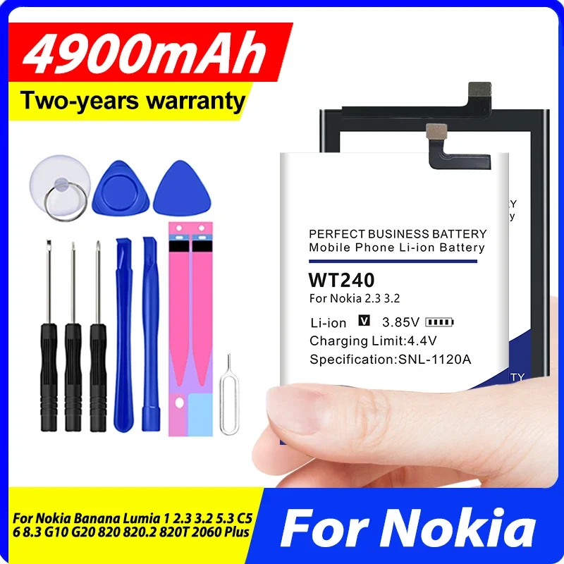 BV-6A WT240 HE316 BP-5T WT340 BV-5V HE365 Battery For Nokia Banana Lumia C5 6 8.3 1 2.3 3.2 5.3 820 820.2 820T G10 G20 2060 Plus