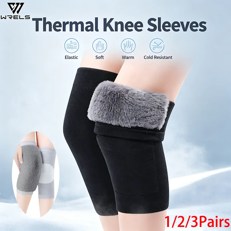 1/2/3Pairs Thermal Knee Kneepad Winter Elastic Soft Comfortable Sports Knee Sleeves Unisex Cold‑Resistant Outdoor Leg Warmers