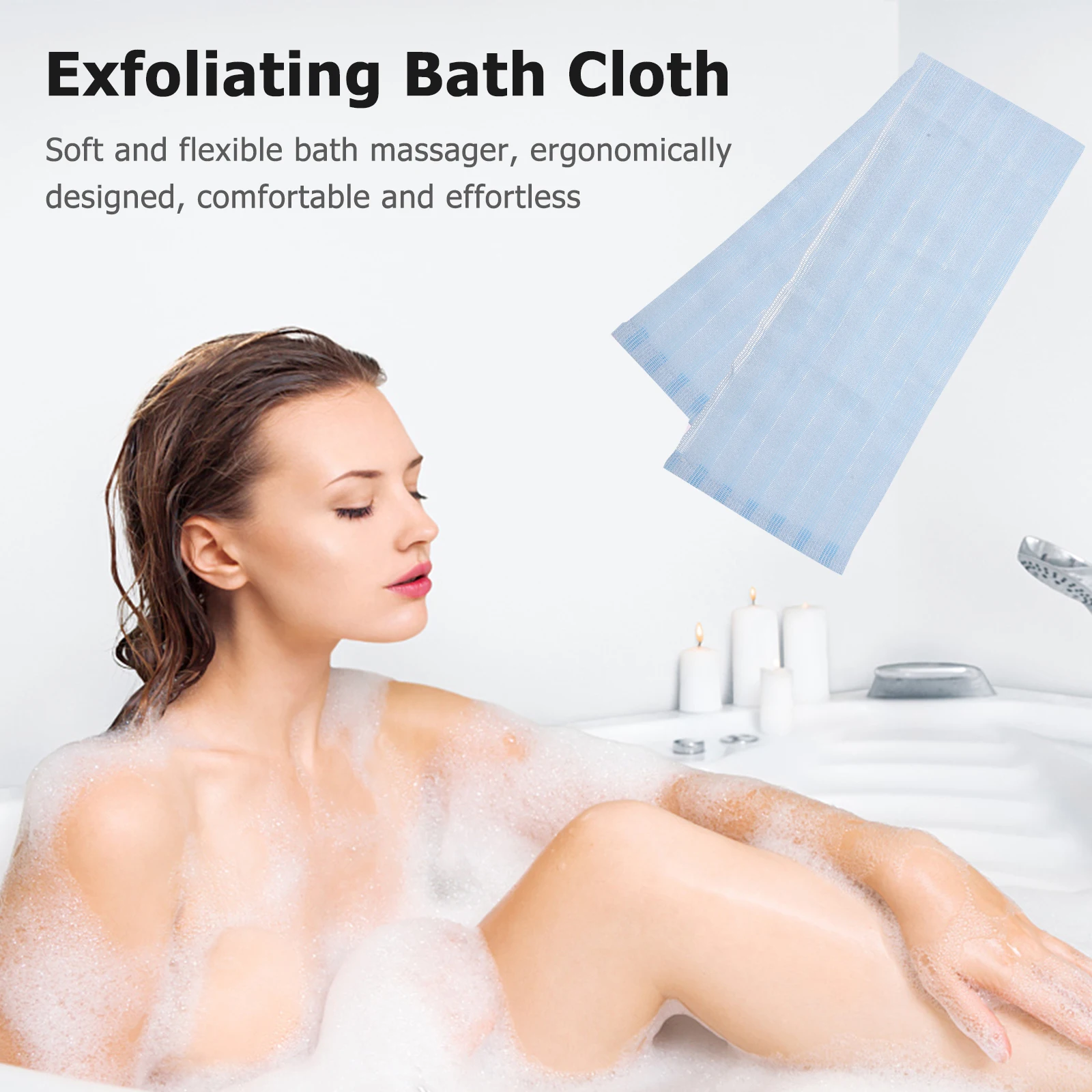 

Exfoliating Bath Cloth Double Sided Back Scrubber Body Washcloths Polyester Material Easy Clean Deep Cleaning Home Daily Use