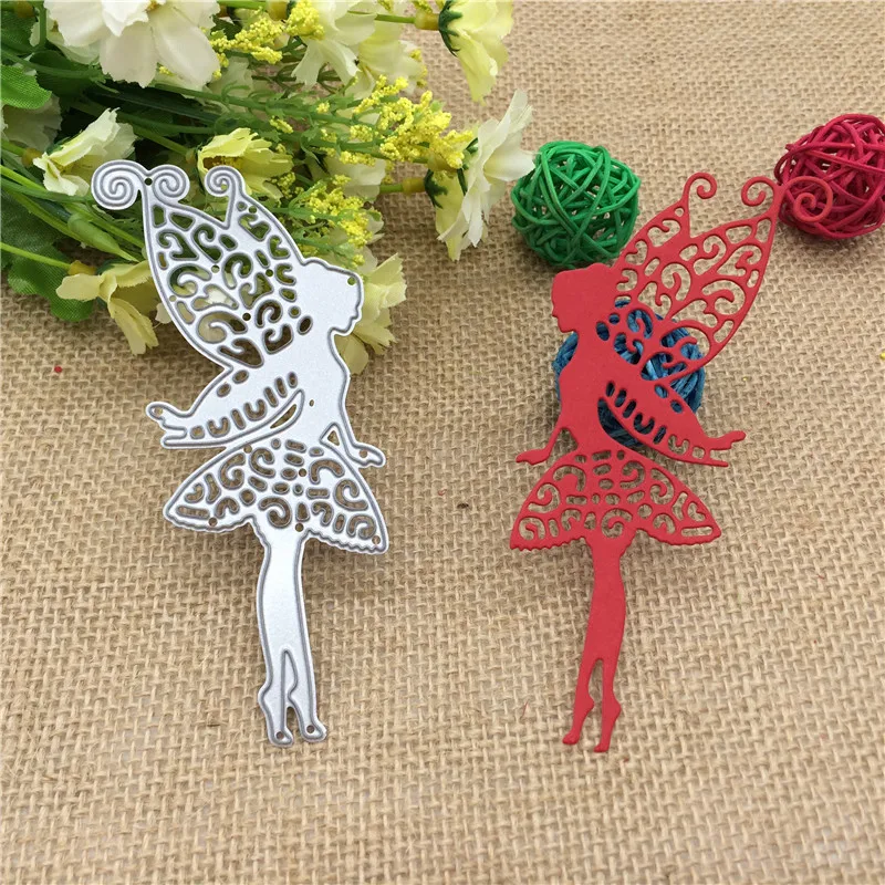 Elf Blume Fee Mädchen Metall stencil mold Schneiden Stirbt dekoration sammelalbum sterben schnitte Album Papier Handwerk Präge DIY Karte Handwerk