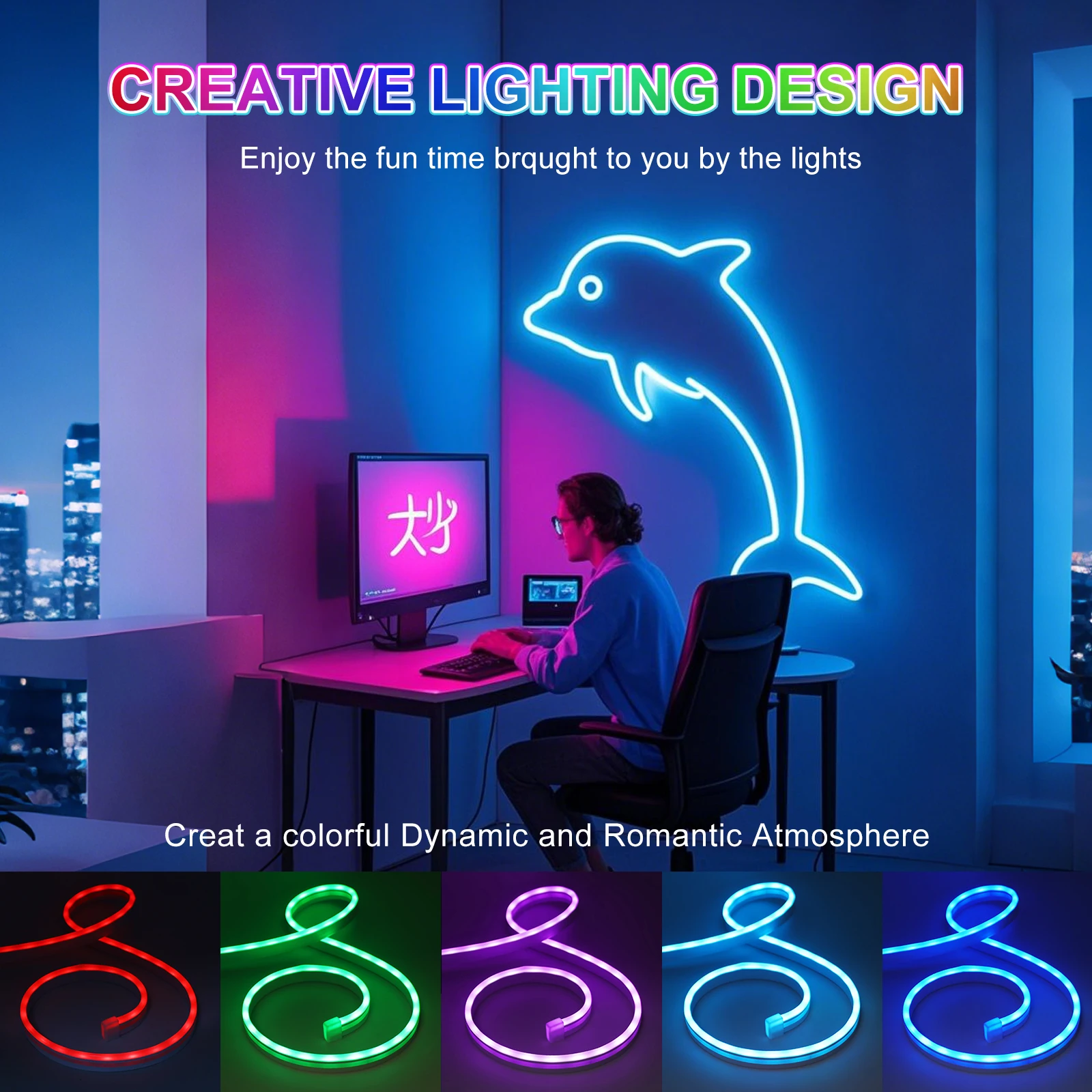 5V RGB Neon LED Strip 3Keys Music Controller Kit 4x13mm USB Neon Light 3535 60LEDs/m Waterproof Flex Silicone Light Home Decor