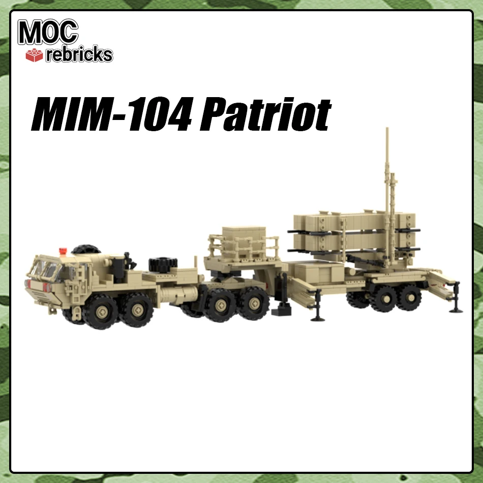 

WW2 Military Vehicle US Patriot Air Defense Missile Launcher MOC Building Block Iraq War Challenger 2 MBT Bricks Toys for Kid