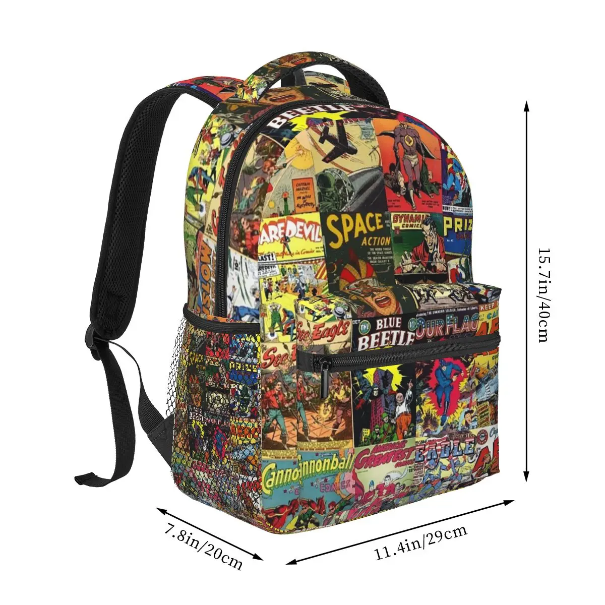 Comic Book Collage II Backpacks Boys Girls Bookbag Children School Bags Cartoon Laptop Rucksack Shoulder Bag Large Capacity