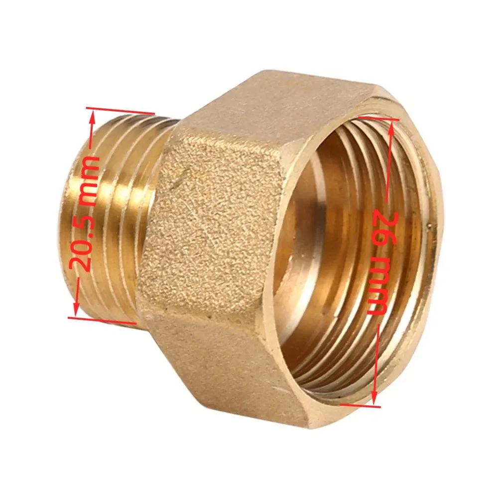 2PCS G1/2" Male to G3/4" Female Brass Pipe Reducer Brass Material Hex Head Design Hex Bushing Adapter Pipe Fitting Coupler