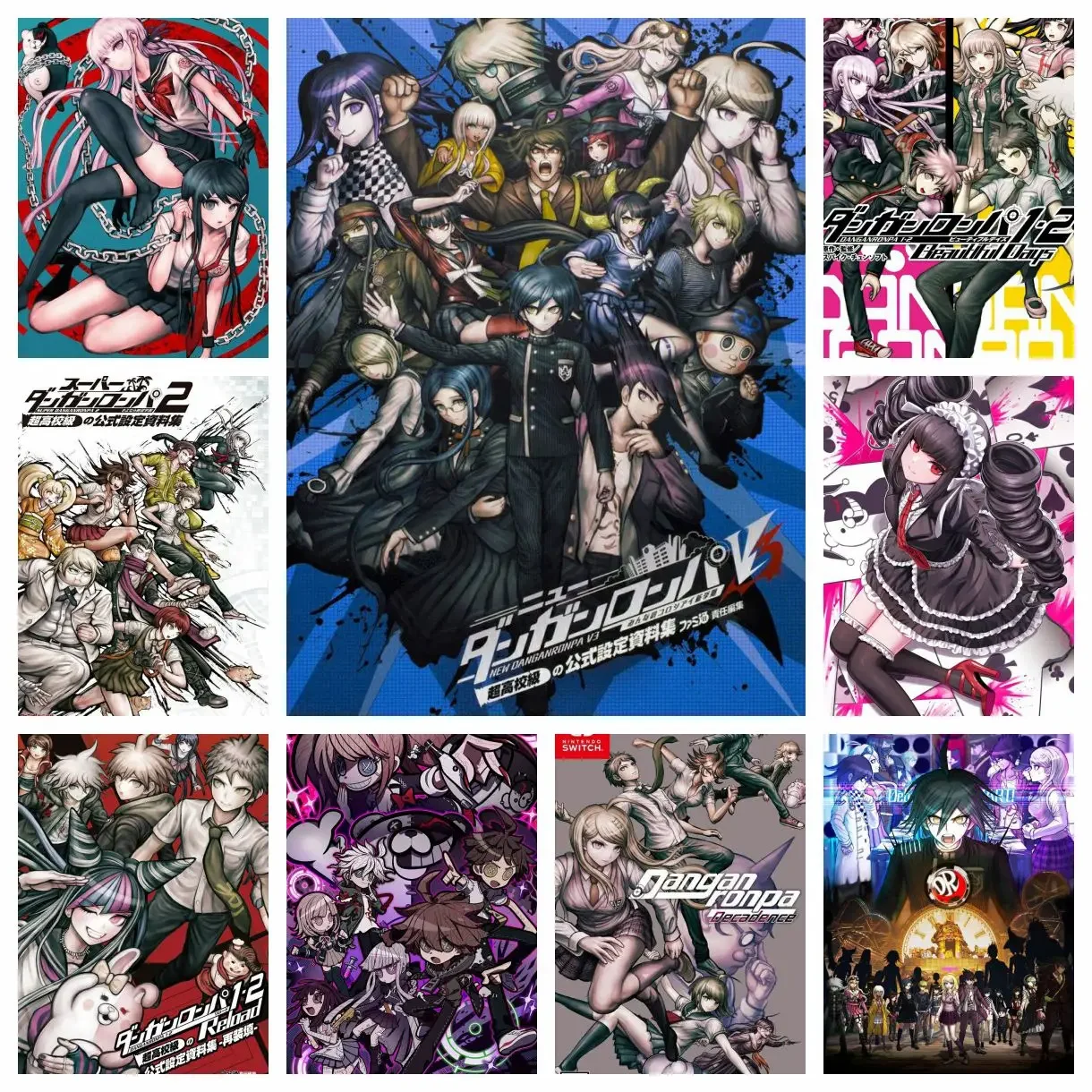 Image of Anime-Spiel D_DanganRonpaS 5D DIY Vollquadratische und runde Diamantmalerei für Zuhause, Wohnzimmer, Schlafzimmer, Bar, ästhetische Dekoration