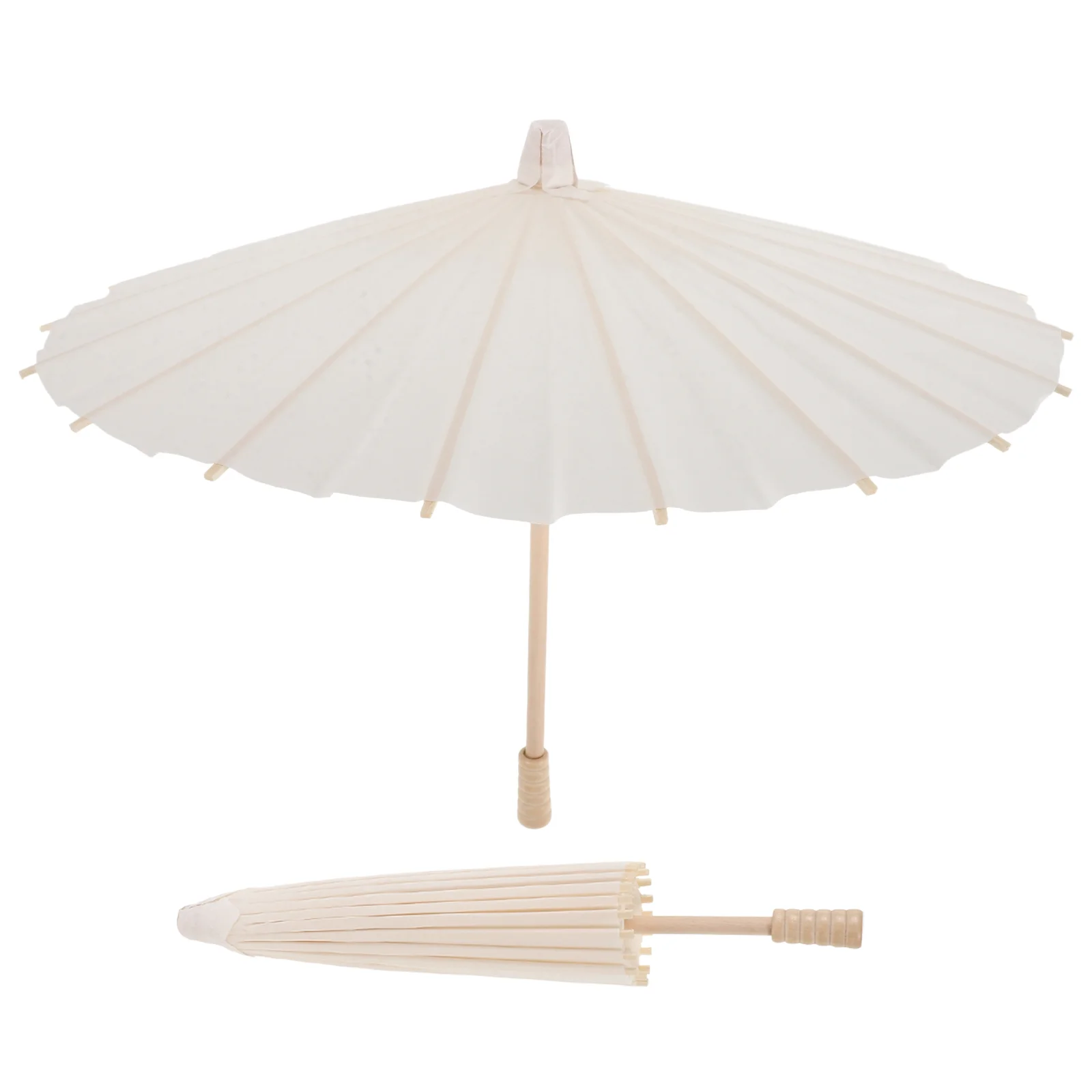 2 Pcs Wedding Umbrella Blank Oiled Paper Bride Car Decor Standing Wood DIY Costume Funny Umbrellas