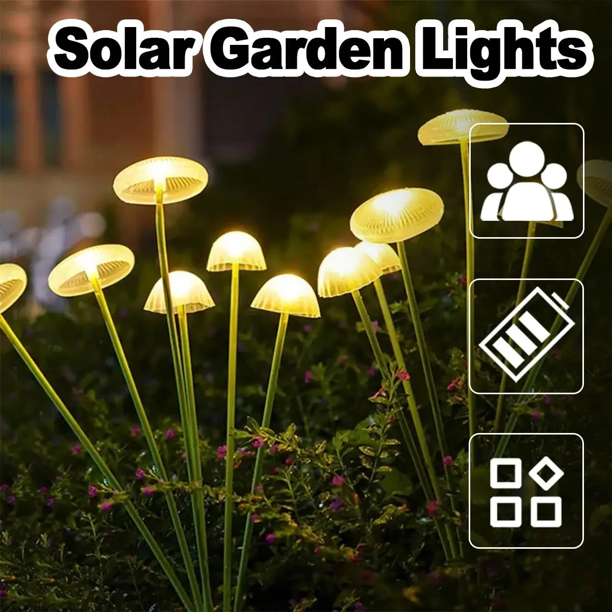 Solar Garden Lights Led Outdoor Light Driveway Round Fence Yard Waterproof Ip65 Waterproof Wall With Panel Decoration Landscape