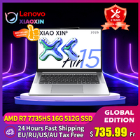 2025 Lenovo Xiaoxin 15 Air Laptop AMD Ryzen 7 7735HS 16G/512G SSD Portable Notebook Lightweight Laptop 70Whr