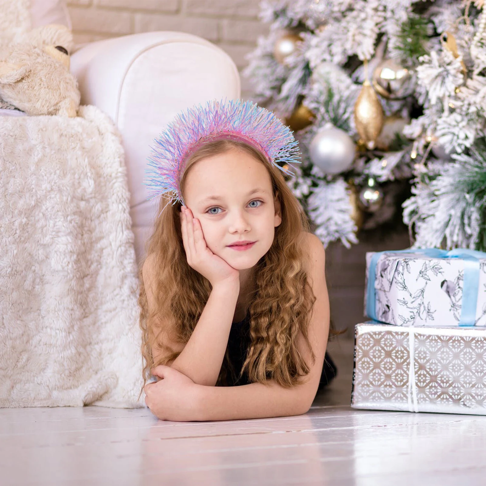 

2 Pcs Shiny Headb Bright Tinsel Glitter Hairb for Kids Headb For Kids Girl Shiny Party Accessories Christmas