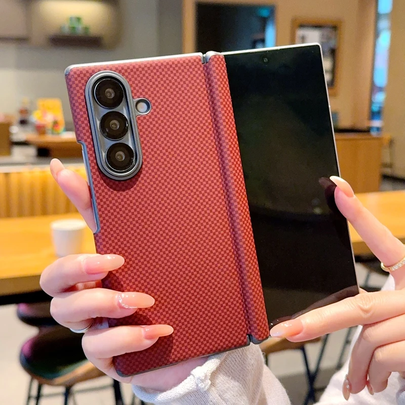 High-end Business Kevlar Texture For Magsafe Slim Phone Case For Samsung Galaxy Z Fold 8 Ultra 7 Full Wrap Hinge Protect Cover view 4