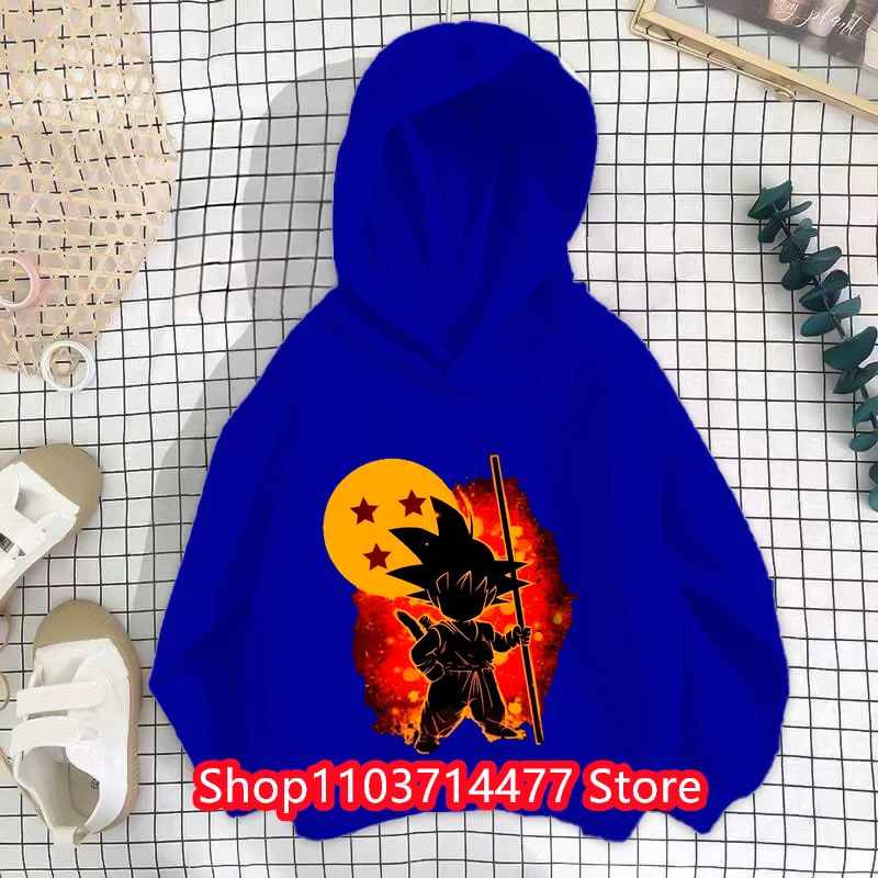 Sudaderas con capucha de Anime de Dragon Ball Z para niños, sudaderas de dibujos animados de Goku, Tops para adolescentes, sudaderas de Hip Hop para niños, Japón