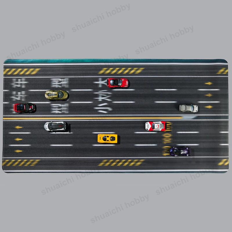 1PCS 800x400mm Scene Mat Parking Lot/Race Track Pattern Rubber Mouse Pad Background Pads for 1/64 Scale Car Model Ornaments