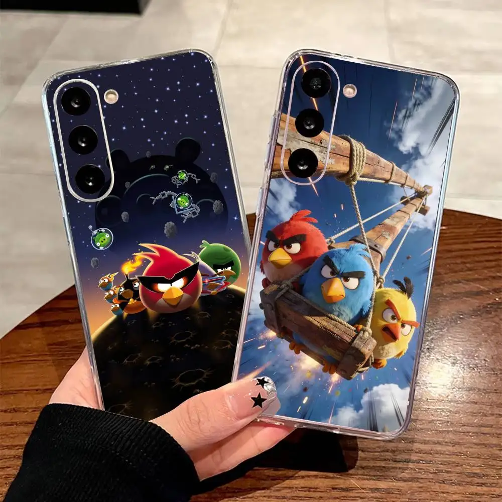 Classic Game A-Angry B-Bird   Phone Case For Samsung A25 A15 A05 A54 A34 A24 A14 Transparent Silicone Phone Cover
