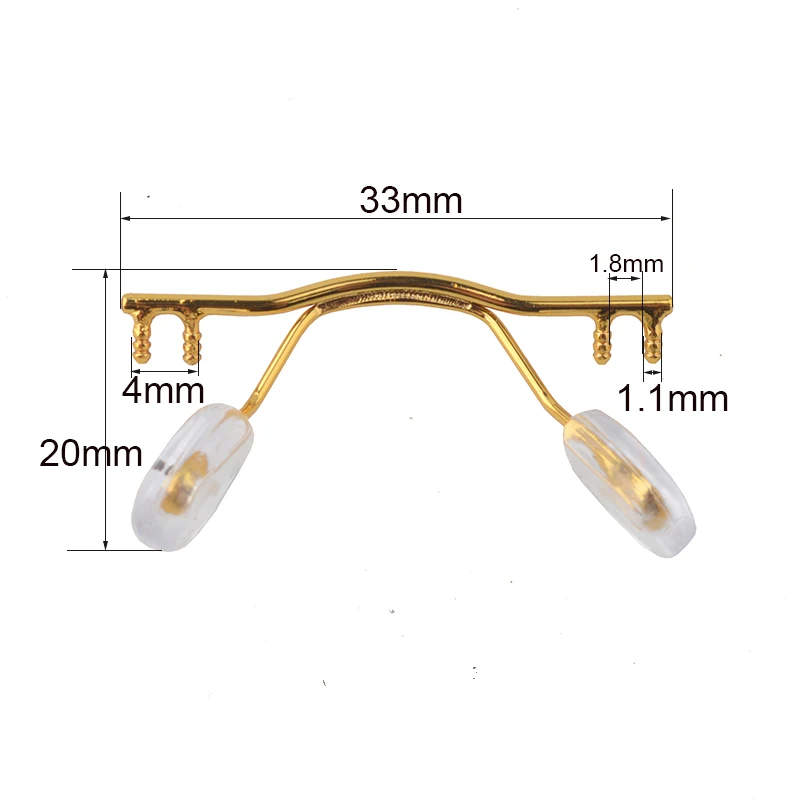 Retail Eyewear Bridge Replacement For Rimless Frame Stainless Steel Eyewear Nose Bridges With Nose Pad NB015