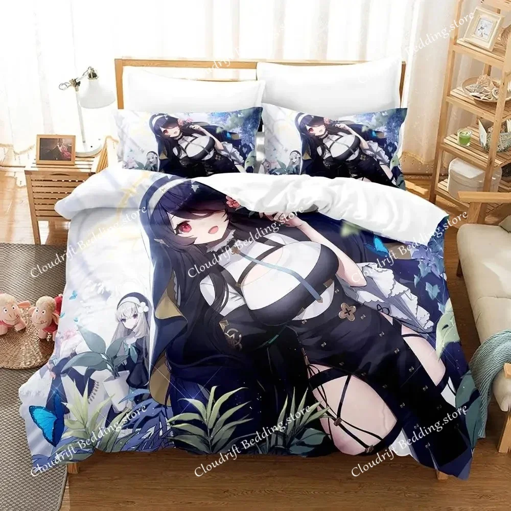 

Комплект постельного белья «Аниме-монахиня» для мальчиков и девочек, размеры Twin и Queen, пододеяльник, наволочки, модный домашний текстиль для детей и взрослых