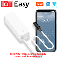 Tuya WiFi Temperature Humidity Sensor With External Probe for Smart Home Hygrometer APP Monitoring For Plants Aquarium Winery