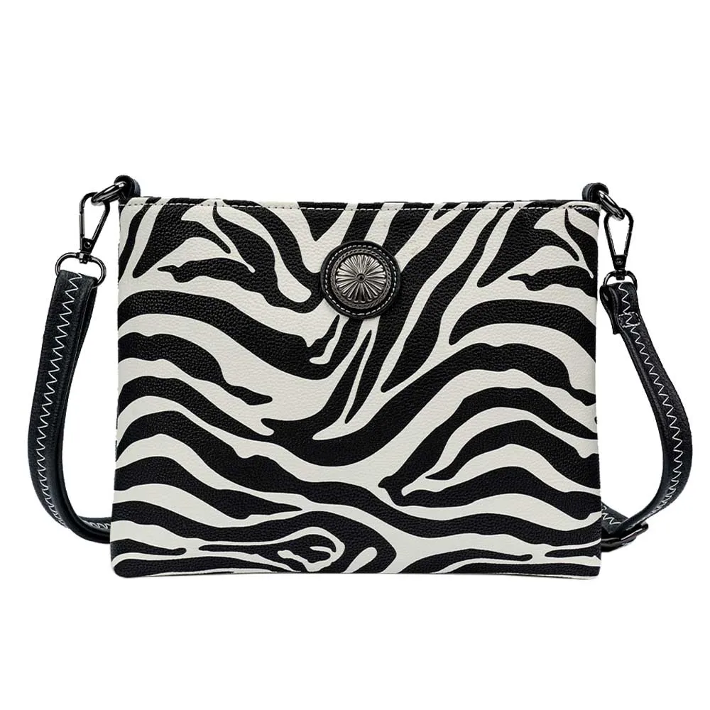 Shoulder Bag For Women Zebra Print Concho Shoulder Pouch New Trend Zipper Handbags Special Design Large Capacity Tote Bags