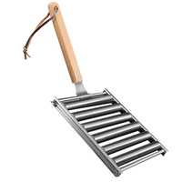 Hot Dog Grill Sausages Camping Grills Portable Barbecue Stainless Steel Outdoor Folding Wood Bbq Accessories for Grilling