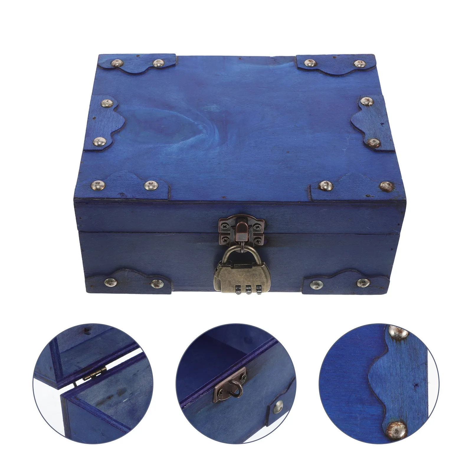 

Винтажная деревянная шкатулка для украшений с замком, декоративный сундук для хранения ювелирных изделий, фон для фотосессий