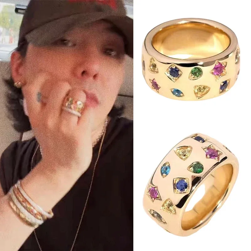 

Кольцо из стерлингового серебра 925 пробы с покрытием из розового золота в стиле GD, с бриллиантом цвета допамина, ROBO