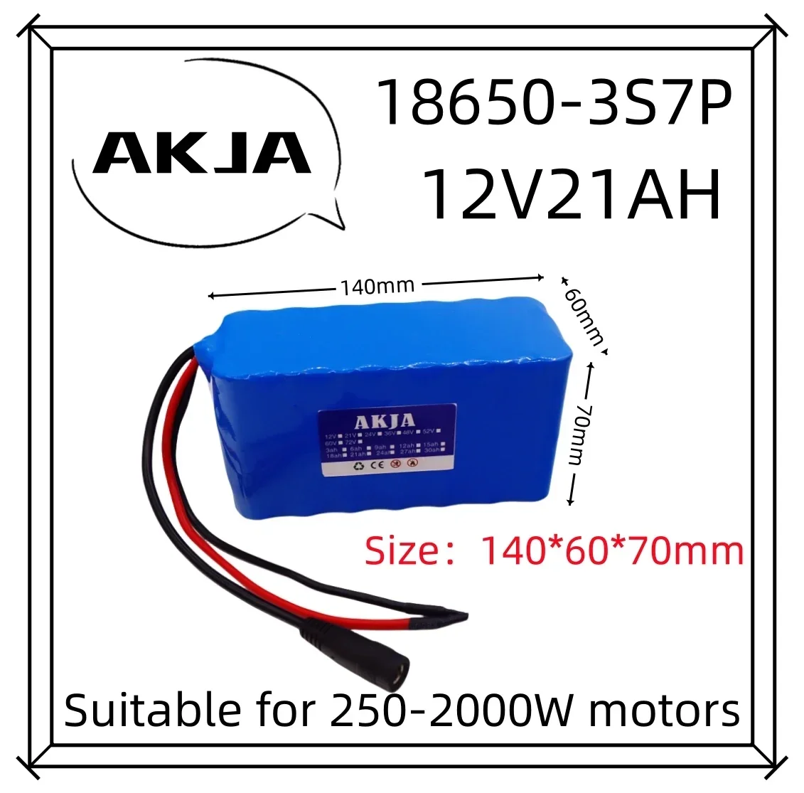 Air fast transportation 3S7P12V21Ah battery pack 18650 lithium ion DC12.6V super large capacity rechargeable battery with BMS