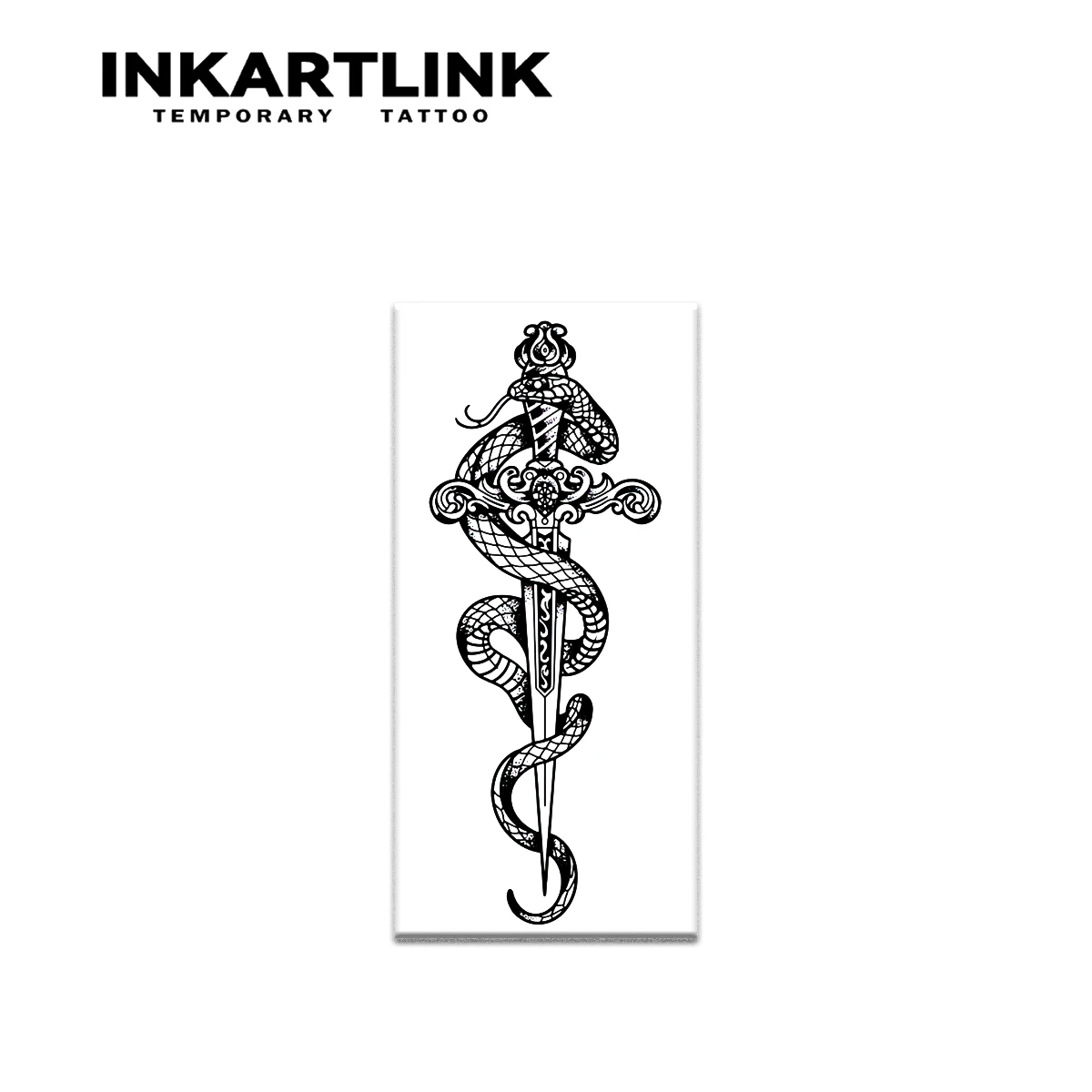 ملصقات وشم مؤقت على شكل ثعبان وسيف مقدس، وشم سحري، وشم عصير عشبي، يدوم 1-2 أسبوعًا، وشم مزيف واقعي