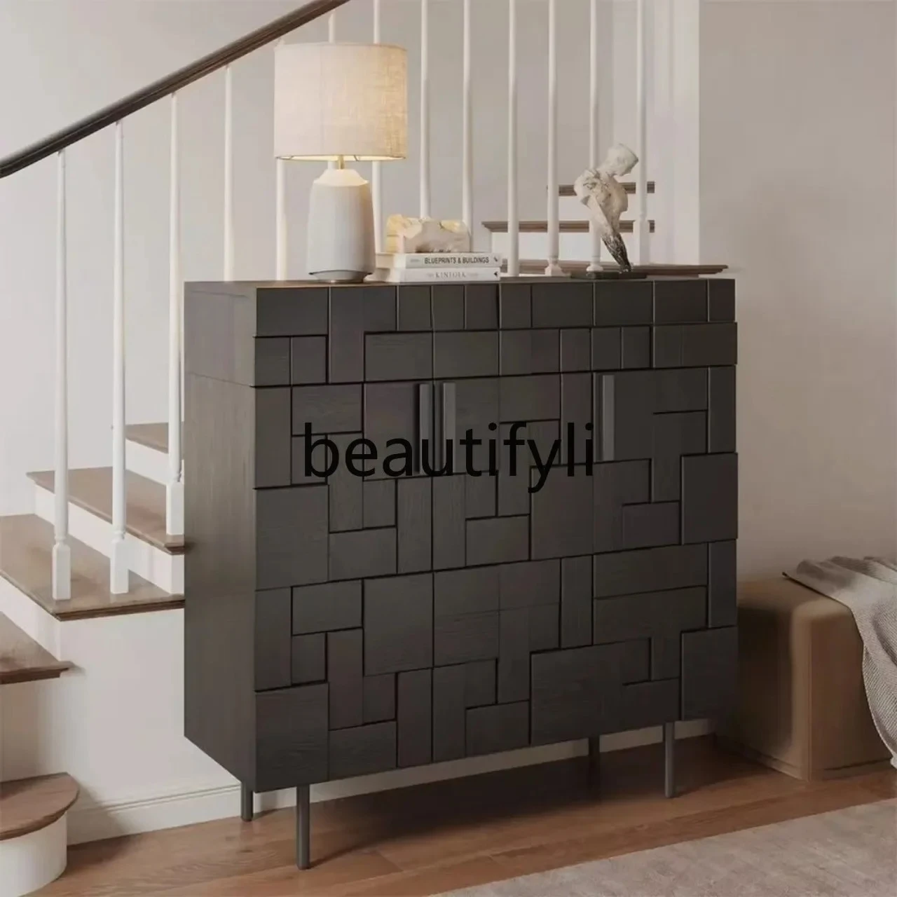 

Medieval solid wood dining side cabinet, living room against the wall, locker, retro entrance cabinet, foyer, entrance