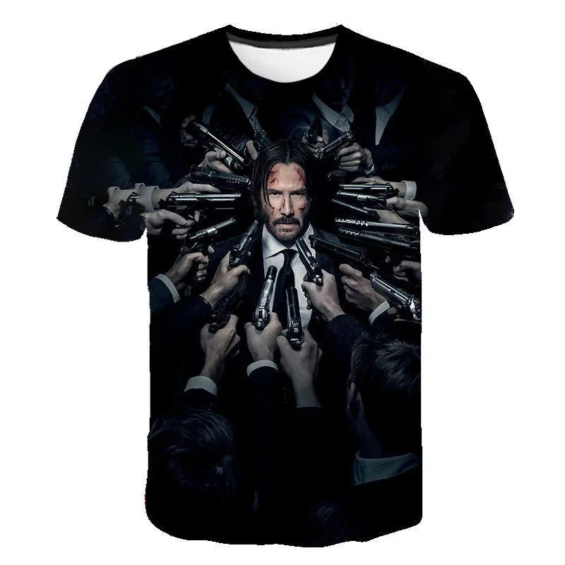 

John Wick 3D Printed Men's T-shirt Casual Fashion Outdoor Short Sleeve Cool Street Fashion Plus Size Loose Comfortable Top