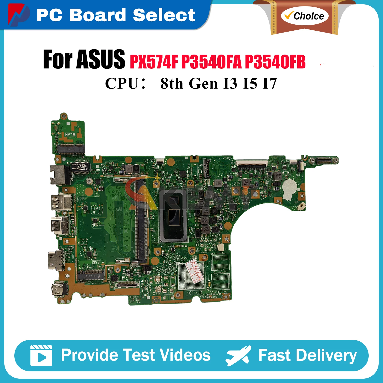 

P3540FA Laptop Motherboard For ASUS ProArt PX574F P3540F P3540FA P3540FB Notebook Mainboard With I3 I5 I7 CPU 100% tests OK stk