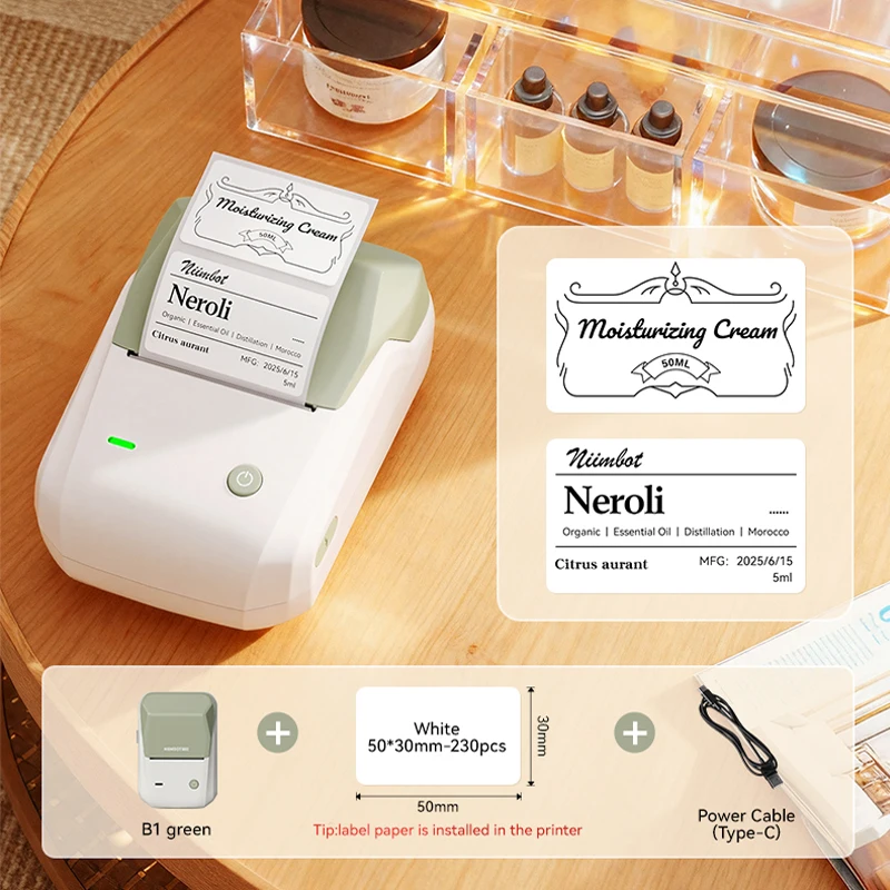NIIMBOT B1 draagbare thermische printer met tapes 2-inch zelfklevende labelprinter Mini Bluetooth Sticker Maker Ondersteuning smartphones PC