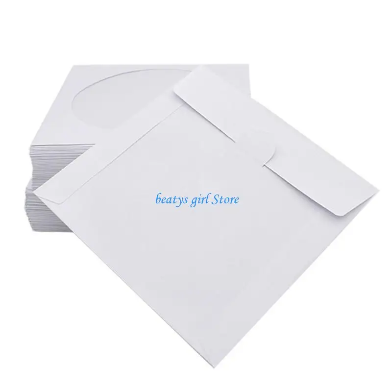 C7AB 100Pcs Paper Envelop for DVD Disc 8/12cm Media Paper Envelop Sleeves Holder