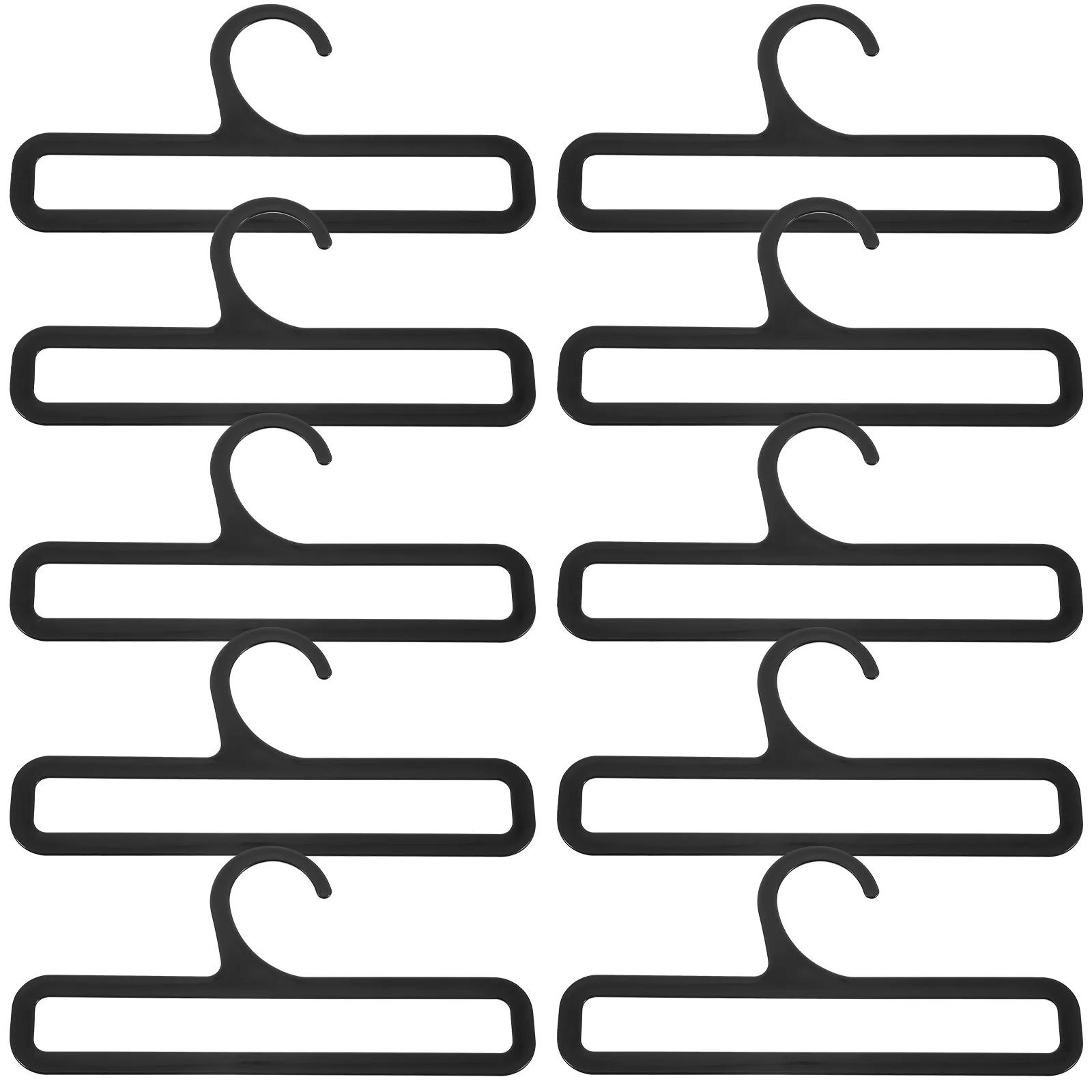 

10 Pcs Woven Scarf Rack Towel Holder Necktie Organizer Black Plastic Miss Pants Hangers