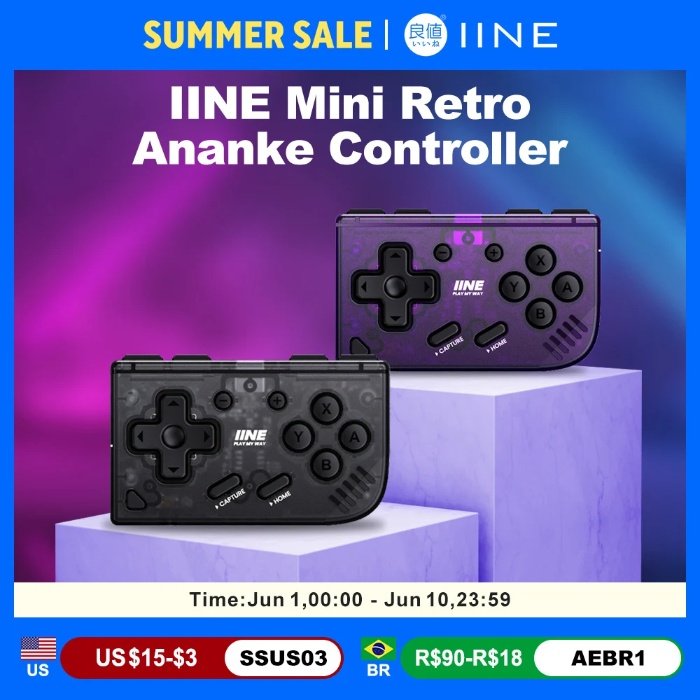 

IINE Pocket Mini Controller for Nintendo Switch 2 Switch 1 PC Android iOS Retro Gamepad E-book Page Turning Turbo Function