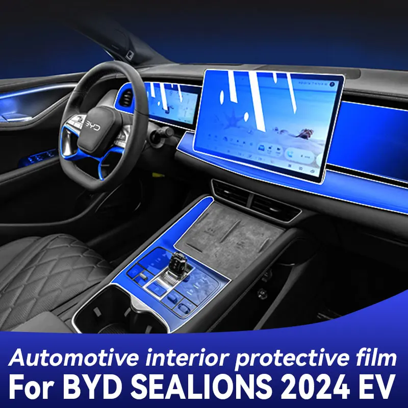 

For BYD SEALIONS EV 2024 Car Interior Center Console Transparent TPU Protective Film Anti-scratch Repair Film Refit Accessories