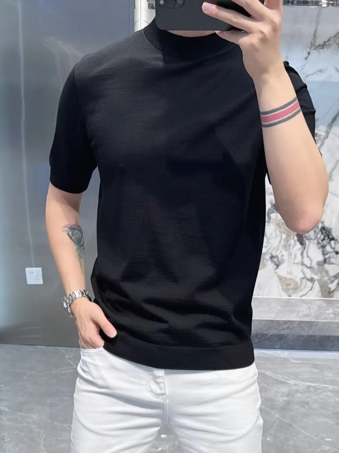 

Men's Autumn Winter ort Sve Knitted Wool Sweater Faionable Color Base irt Sli Comfortable Warm Youth Casual