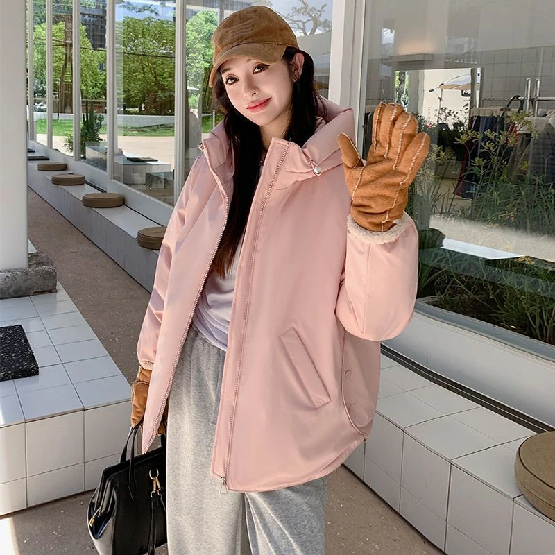 2025 Herfst/Winter Nieuwe Mode Katoenen Kleding All-Match Stand Kraag Capuchon Katoen Gewatteerde Jassen Koreaanse vrouwen korte Jassen