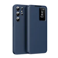 For Samsung Galaxy S25 Ultra Smart View Window Case ELVEV Durable Quality Leather Flip-Free Answering Cover for Samsung S25 S25+