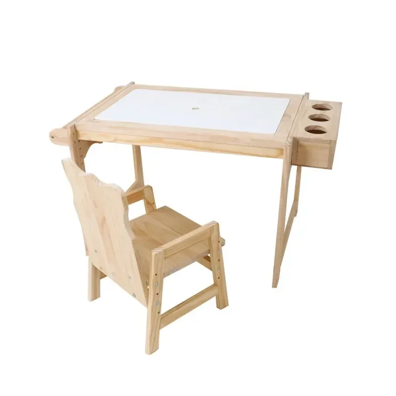 Solid Wood Children's Furniture Adjustable Kids Table and Chair Set Kindergarten Game Toys Table Room Study Desk New Style 2023