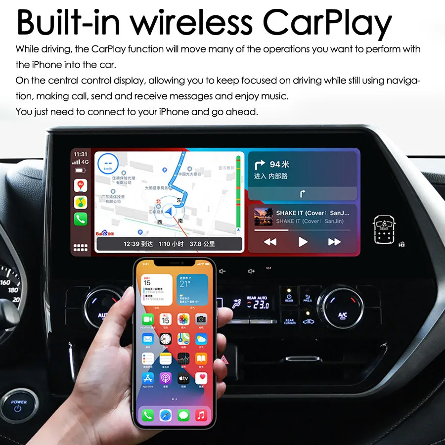 

1920*720 Qled Android 13 Screen Multimedia Video Player For Toyota Highlander Crown Kluger Carplay Car Radio Autoradio 128gb Gps