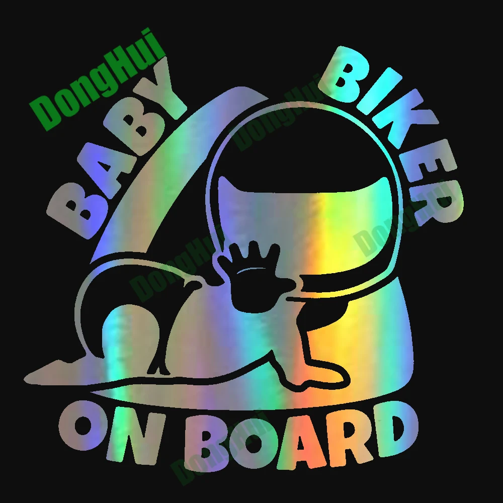 Baby on board stroller black and white sticker laser reflective logo sticker motorcycle helmet laptop skateboard sticker