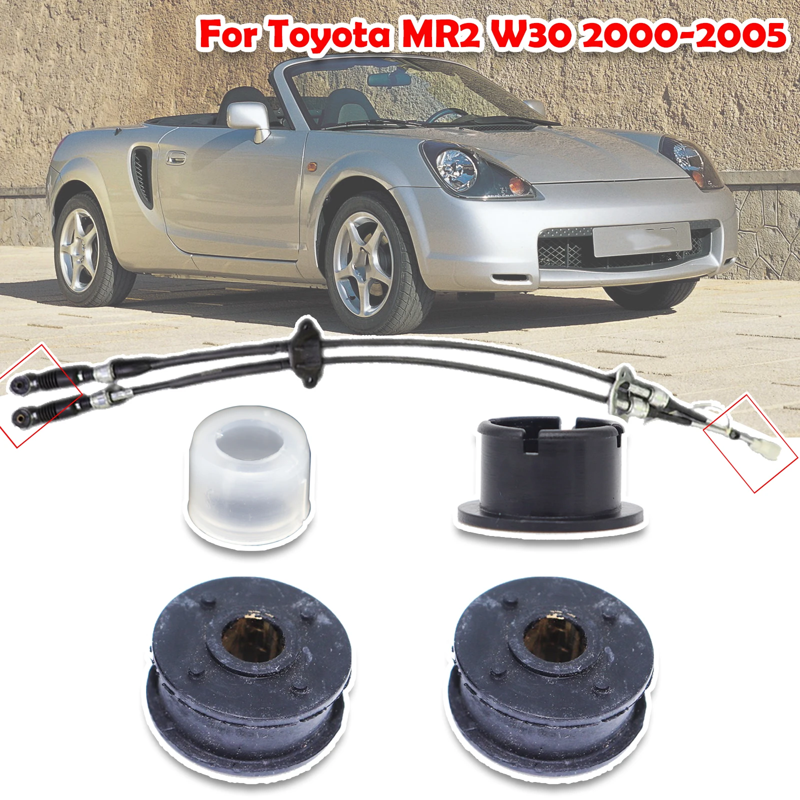 For Toyota MR2 W30 Manual Gearbox Shift Cable Linkage Bushing Shifter Lever Selector Rod Connect Bushing 2000 2001 2002 - 2005