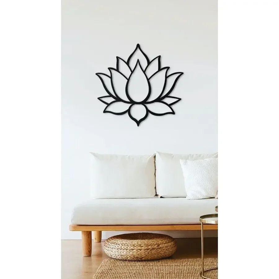 HelloYoung Lotus Flower Wall Art, Metal Wall Decor, Outdoor Metal Wall Art Mandala Decor Home Indoor And Outdoor Decoration