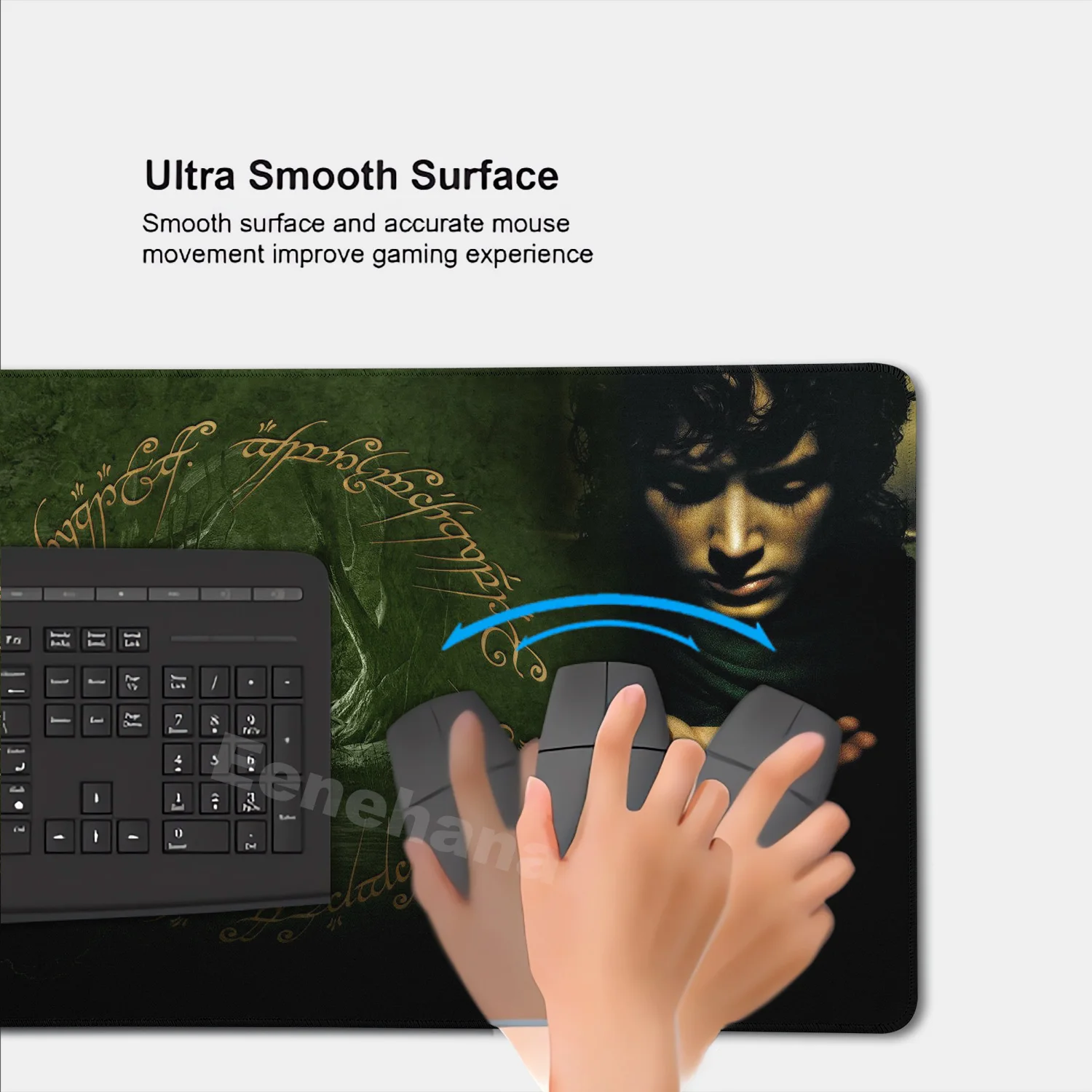 The L-Lord of The Ring Großes Gamer-Mauspad, rutschfeste Laptop-Tastatur, Schreibtischmatten, Zubehör, PC, Gaming, XXL, Büro, Zuhause, Setup-Teppiche