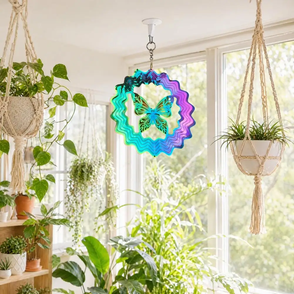 Sparkly Wind Spinner Dreamy Hanging Wind Chime Stainless Steel Reflective Wind Spinners Outdoor Garden Decor Sparkly for Yard