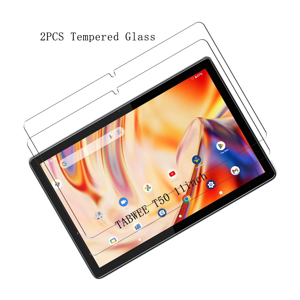 

2 шт. закаленное стекло для планшета TABWEE T50 11 дюймов, защитные пленки для HD-экрана