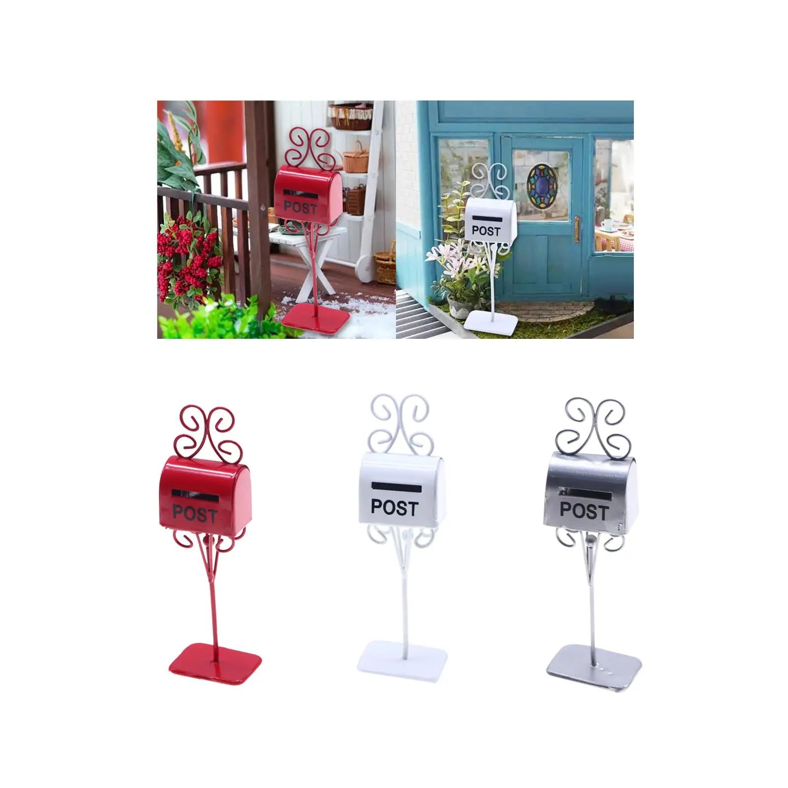 Miniatuur poppenhuis brievenbus, mini brievenbus Europese micro landschap ijzeren kunst