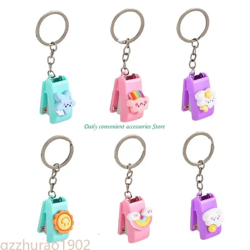 97QB 6 PCS/SET SMITHED STAPLER SMATE CARONING STAPLER SHINCAINS Animal Keyring Stapler